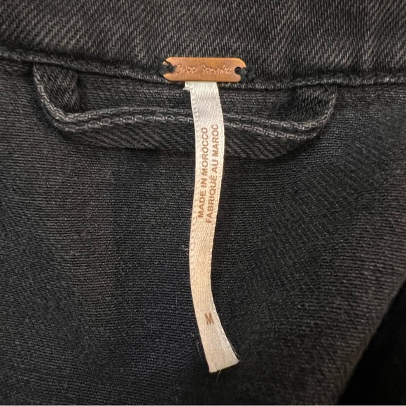 Free People “Rumors” Denim Jean Jacket, Fade Wash Black - Picture 10 of 11